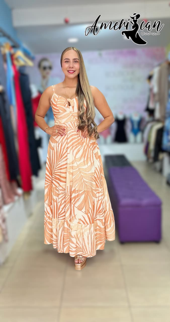 VESTIDO LARGO ESTAMPADO CLARO